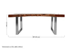 Brown Longan Wood Coffee Table with Silver Steel Frame | Surak