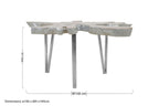 Silver Teak Wood Star Top Coffee Table with Steel Legs | Surak