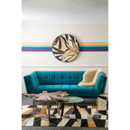 Silver Teak Wood Star Top Coffee Table with Steel Legs | Surak