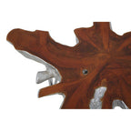 Silver Teak Wood Star Top Coffee Table with Steel Legs | Surak