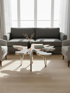 Silver Teak Wood Star Top Coffee Table with Steel Legs | Surak