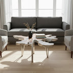 Silver Teak Wood Star Top Coffee Table with Steel Legs | Surak