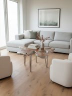Silver Teak Wood Star Top Coffee Table with Steel Legs | Surak
