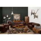 Natural Teak Wood Coffee Table with Silver Steel Frame | Surak