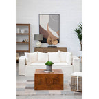 Brown Teak Wood Cuboid Coffee Table | Surak