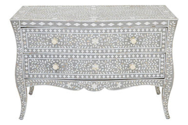 Chest of 2 Drawers with Mother of Pearl Inlay | Fusion