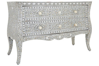 Chest of 2 Drawers with Mother of Pearl Inlay | Fusion