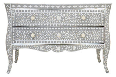 Chest of 2 Drawers with Mother of Pearl Inlay | Fusion