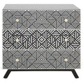 Black and Mother of Pearl Chest of 3 Drawers | Fusion