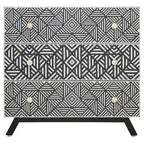 Black and Mother of Pearl Chest of 3 Drawers | Fusion