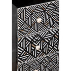 Black and Mother of Pearl Chest of 3 Drawers | Fusion