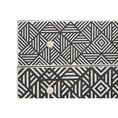Black and Mother of Pearl Chest of 3 Drawers | Fusion