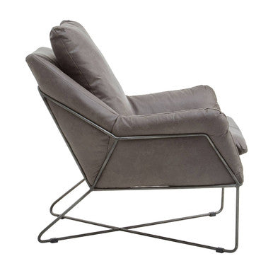 Grey Faux Leather Chair | Hugo