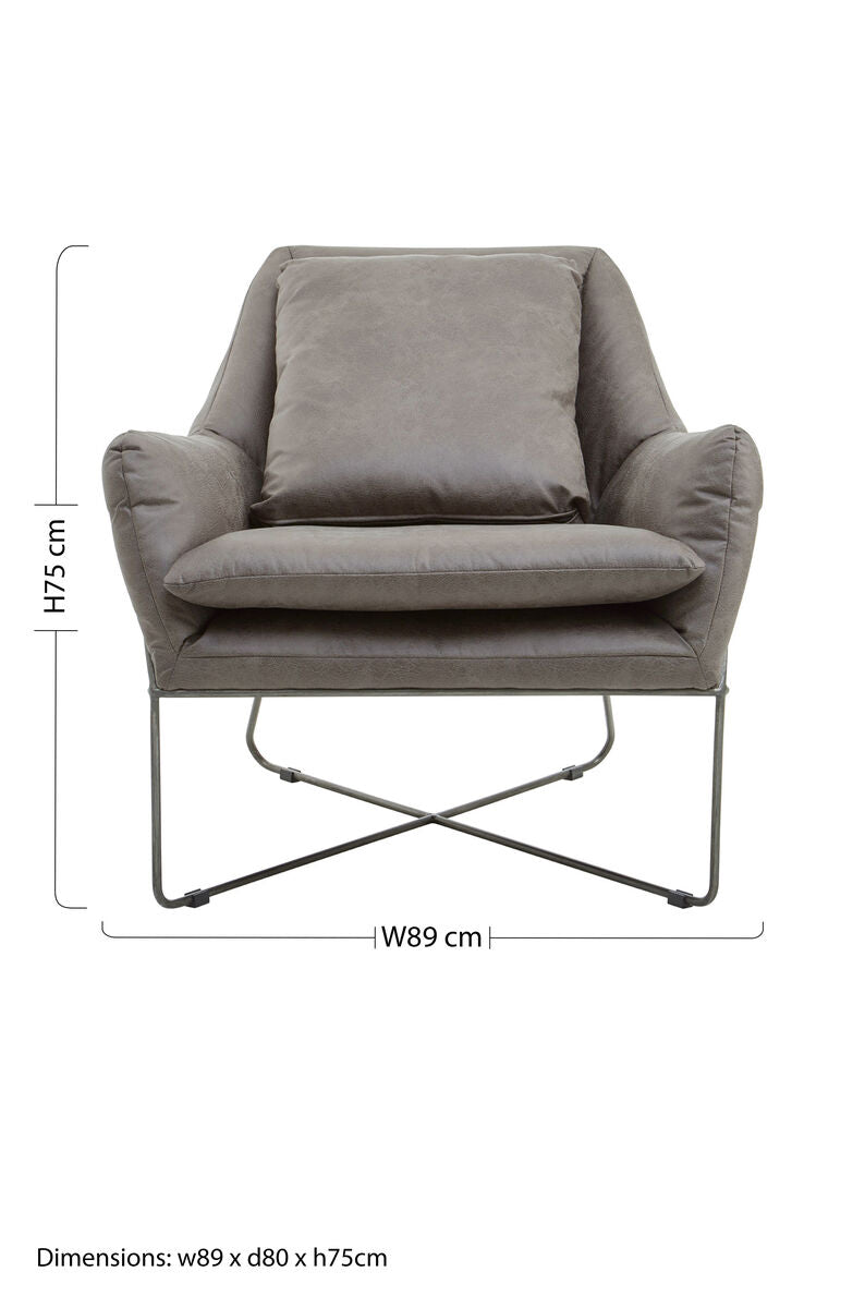 Grey Faux Leather Chair | Hugo