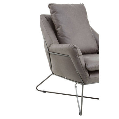 Grey Faux Leather Chair | Hugo