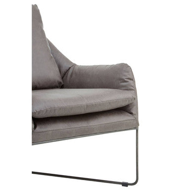 Grey Faux Leather Chair | Hugo