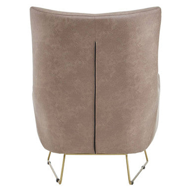 Light Brown Faux Leather Armchair | Henry