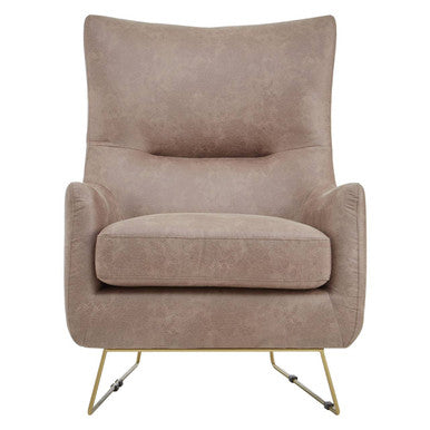 Light Brown Faux Leather Armchair | Henry