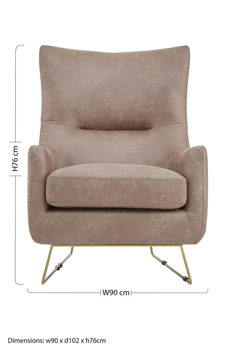 Light Brown Faux Leather Armchair | Henry