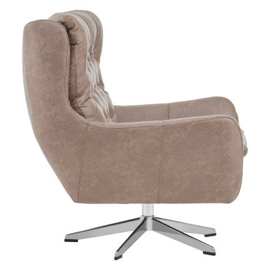 Brown Leather Effect Swivel Chair | Harold