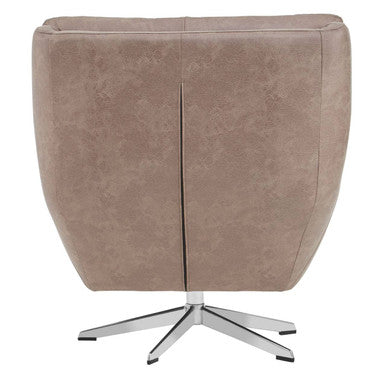 Brown Leather Effect Swivel Chair | Harold