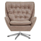Brown Leather Effect Swivel Chair | Harold