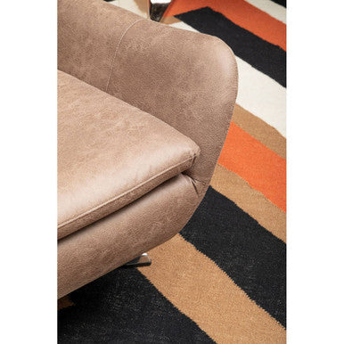 Brown Leather Effect Swivel Chair | Harold