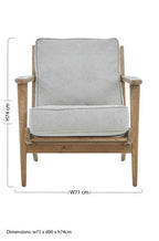Grey Linen Oak Frame Armchair | Harry