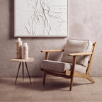 Grey Linen Oak Frame Armchair | Harry