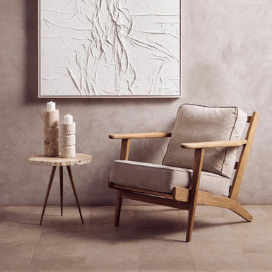 Grey Linen Oak Frame Armchair | Harry