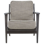 Tweed Armchair with Black Oak Wood Frame | Hector