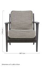 Tweed Armchair with Black Oak Wood Frame | Hector