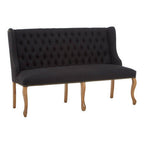 2 Seater Black Bench Sofa | Harrison