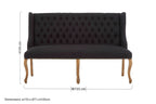 2 Seater Black Bench Sofa | Harrison
