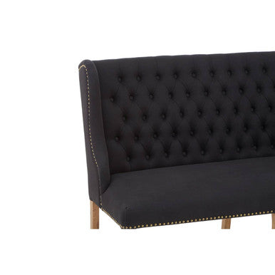 2 Seater Black Bench Sofa, Harrison