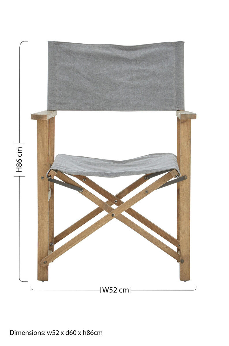 Grey Linen Directors Chair | Hugh