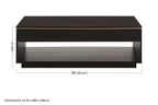 Black Oak Veneer 1-Drawer Coffee Table with Gold Finish Trim and Lower Storage Shelf | Diamond