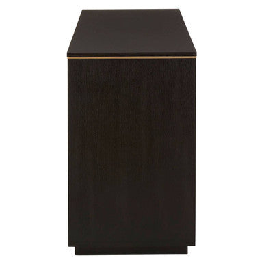 Brown Oak Veneer Wooden Console Table with Storage Space | Diamond