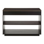 Brown Oak Veneer Wooden Console Table with Storage Space | Diamond
