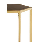 Hexagonal End Table with Black Marble Top and Bottom and Gold Finish Stainless Steel Frame | Piermount