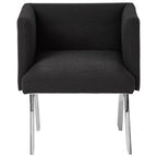 Black Dining Chair with Silver Legs | Piermount