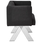 Black Dining Chair with Silver Legs | Piermount