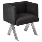 Black Dining Chair with Silver Legs | Piermount
