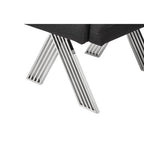 Black Dining Chair with Silver Legs | Piermount