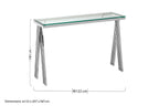 Clear Glass Top Console Table with Silver Finish Stainless Steel Base | Piermount