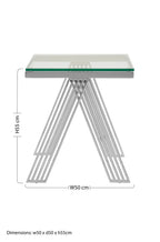 Clear Glass Top End Table with Silver Finish Stainless Steel Slim Lines Frame | Piermount