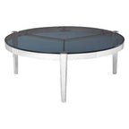 Round Coffee Table with Smoky Grey Glass Top | Piermount