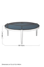 Round Coffee Table with Smoky Grey Glass Top | Piermount
