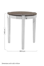 Smoky Grey Glass Round Top End Table with Silver Stainless Steel Frame, Piermount