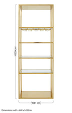 Gold Bar Shelf Unit with Glass Rack | Piermount